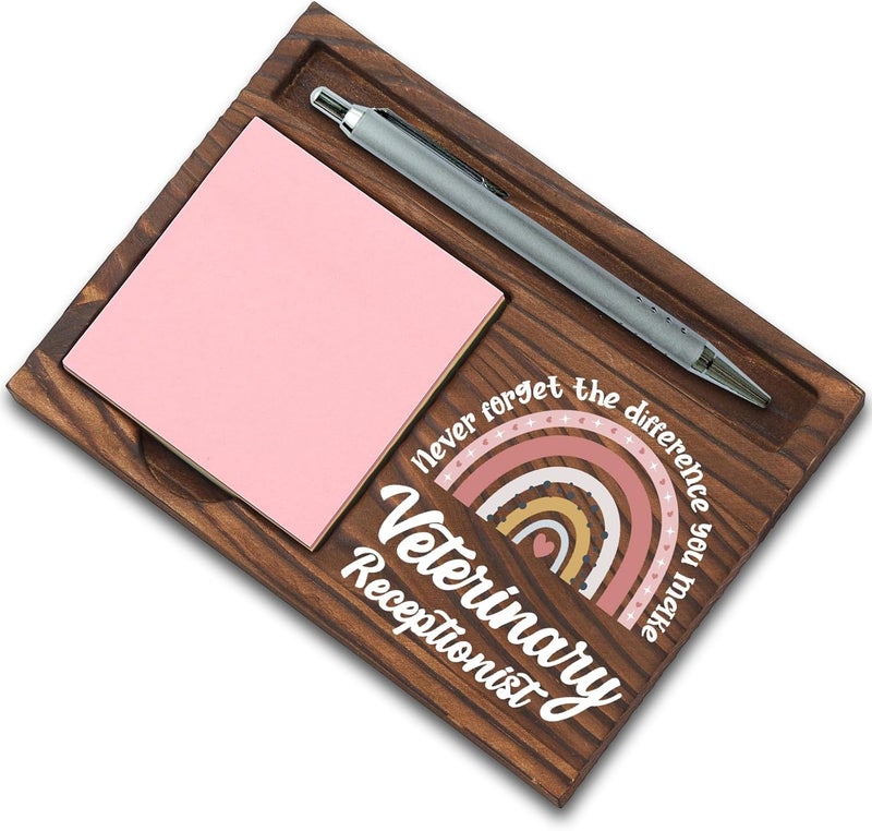 SunyJone Veterinary Receptionist Gifts, Thank You Appreciation Gifts for Vet Receptionist Week Graduation Birthday Christmas Office Desk Self-Stick Note Pad Holders SBB18 - Image 1
